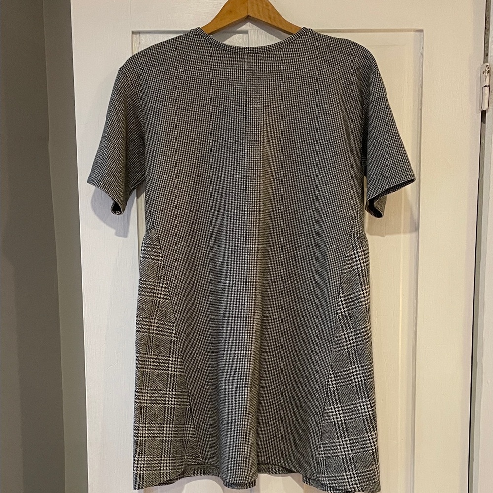 Zara Black and White Checkered Mini Dress
